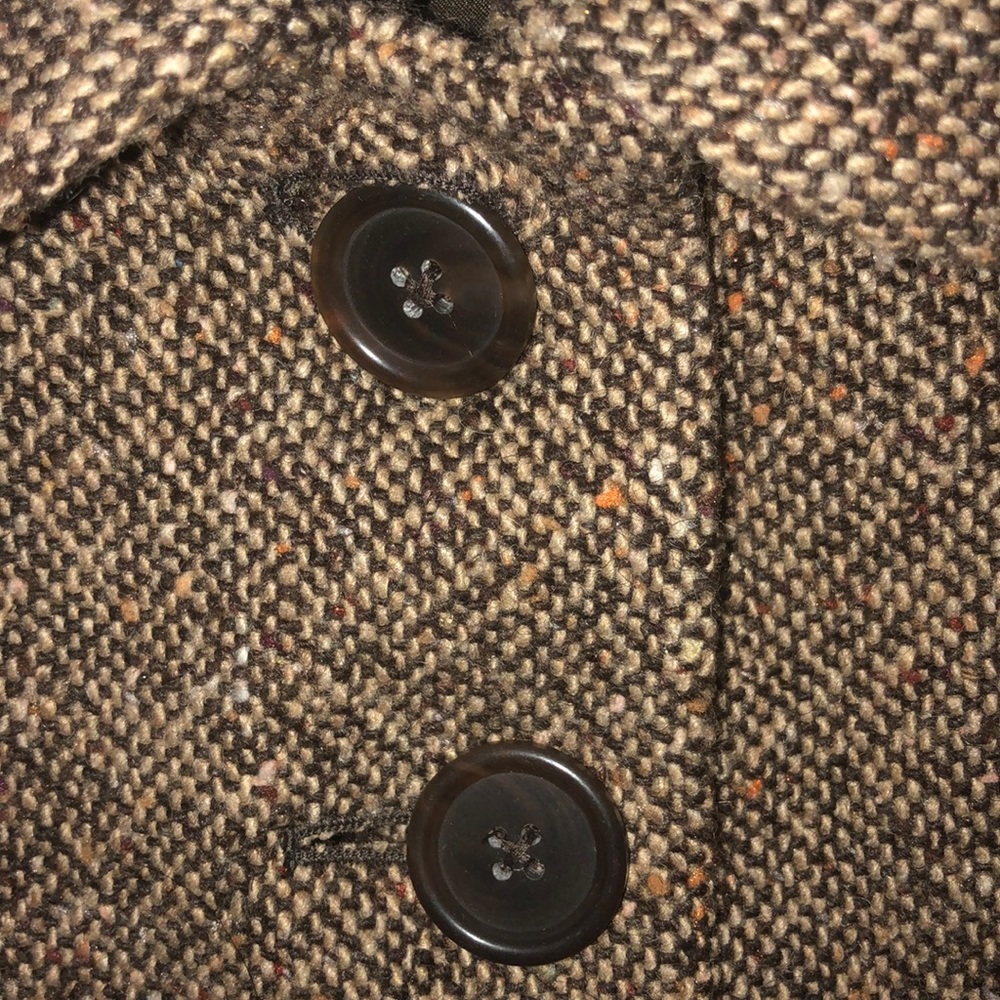 Allegory Brown Tan Tweed Wool Blazer Size 10 - Picture 2 of 9